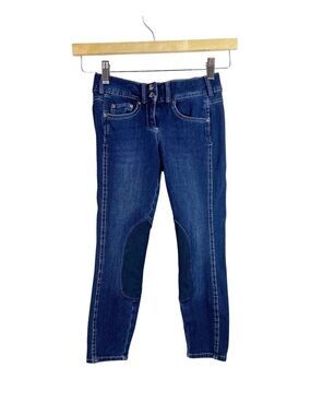 Goode Rider Girls Breech Knee Patch Denim Equestrian Jeans Horse Size 8 Riding